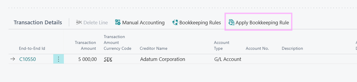 Apply Bookkeeping Rule