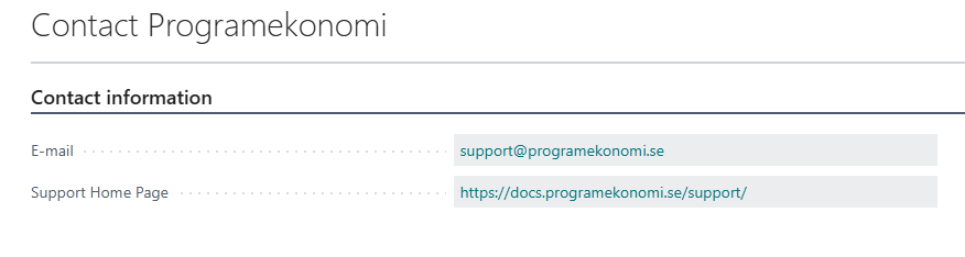 Contact Programekonomi screenshot