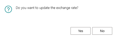 Exchange rate Message on documents screenshot