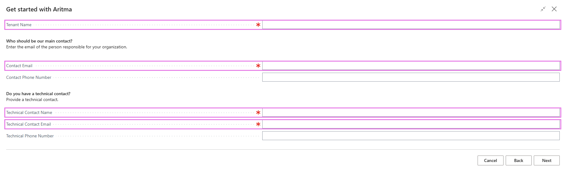 Create tenant