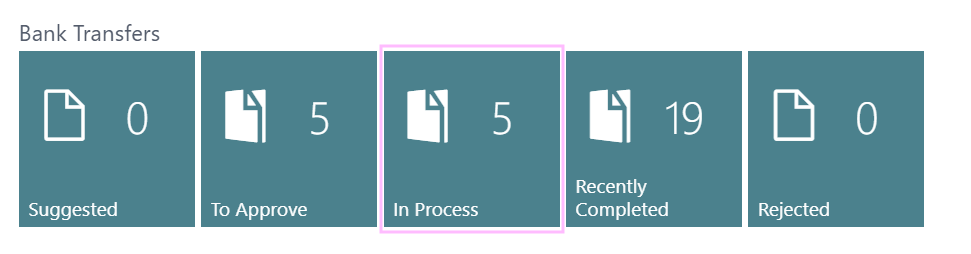 In Process under Bank Transfers