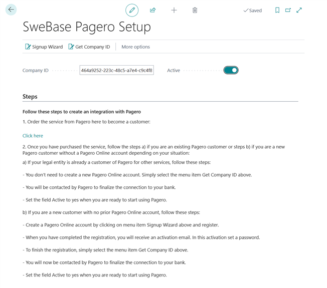 Signup with Pagero screenshot