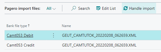 Reconciliation screenshot