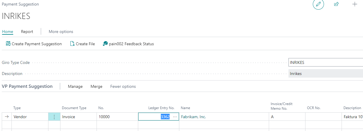 Manual Vendor Payment screenshot