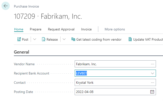 Multiple bank accounts on the Vendor (Currency Accounts) screenshot