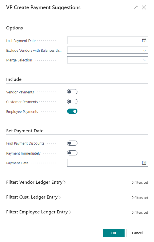Payment to an Employee screenshot
