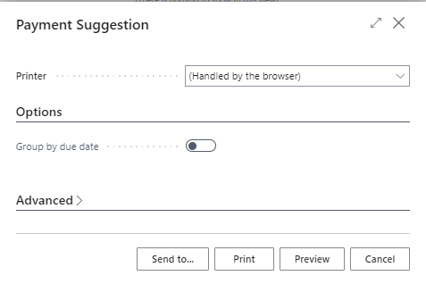 Print Payment Suggestion screenshot