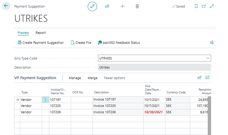 Payment Suggestion screenshot