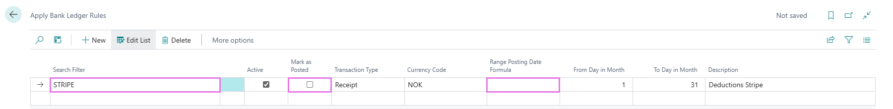 Apply Bank Ledger Rules