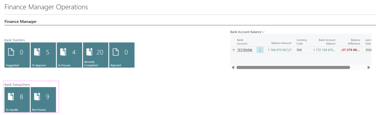 Bank Transactions area