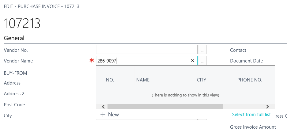 Extended search feature for Vendors screenshot