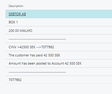 Receivable Error Handling screenshot