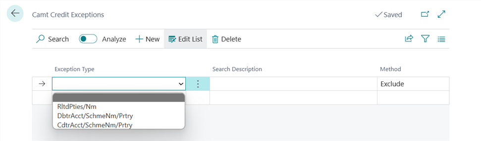 Cash Receipt with exception screenshot