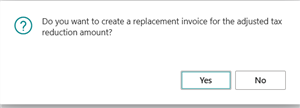 No reduction granted with replacement invoice screenshot
