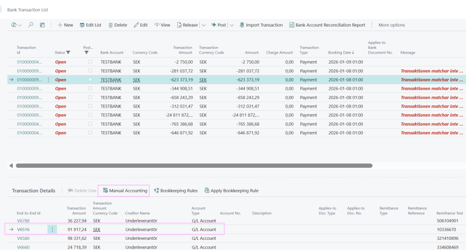Manual Accounting action